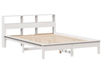 Łóżko z regałem bez materaca białe sosnowe 120x200 cm WM-855715