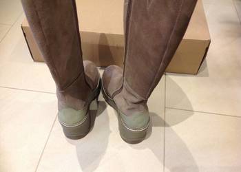 Kozaki Skórzane Zamszowe Damskie KicKers r 36 j NOWE Platforma