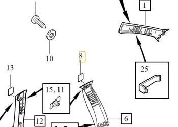VOLVO S40 V50 prawa zaslepka airbag czarna srodkowy slupek… VOLVO S40 V50 prawa zaslepka airbag czarna srodkowy slupek…
