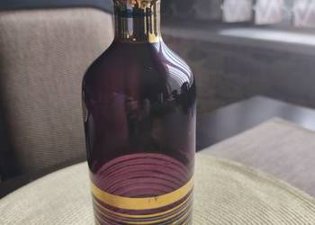 Karafka kobaltowa Vintage z 1962 roku, ze złotym paskiem, MCM