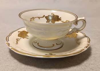 KPM Krister Friederike Filiżanka Duet Śląsk Reliefy Złoty Liść Silesia