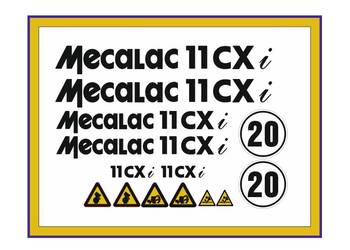 Naklejki Koparka kołowa Mecalac 11CXi Ładowarka Zestaw Naklejka