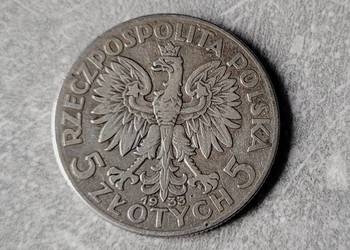 194) POLSKA II RP srebro - 5 Złotych - 1933 r. - Głowa kobiety