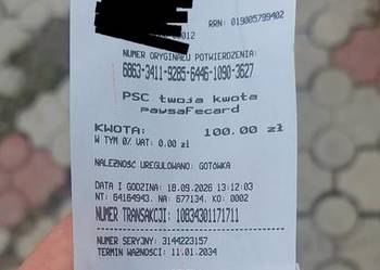 Doładowanie paysafecard 100zł