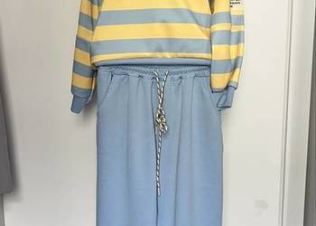 Dres masełko w paski niebiesko żółty