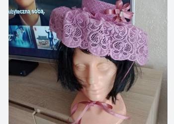 Kapelusz z koronki vintage lolita wiktoriański