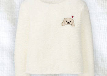 ciepła bluza z futerka, kremowa bluza z misia, ecru bluza damska rozmiar L