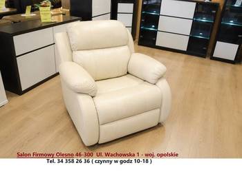 - 60% Outlet / Nowy Fotel REGLAINER / Skóra naturalna / Producent  PYKA
