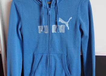 Niebieska bluza Puma Xs 34 kangurka kaptur z kapturem