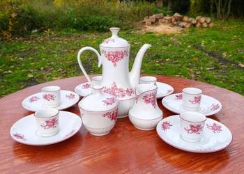 Klasyczny, niemiecki serwis kawowy z białej porcelany kolekcji Seltmann Wei