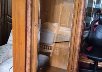 Duża witryna narożna stylowa włoska z intarsją !!