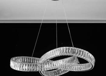Żyrandol kryształowy nowoczesny srebrny glamour