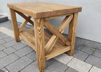 Stolik z litego drewna sosnowego 70x40x45 cm