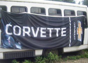 Corvette Duza Flaga Reklama Chevroleta Corvette