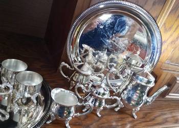 Posrebrzany mini zestaw do kawy / herbaty