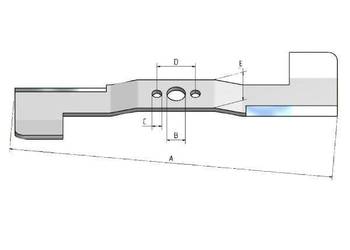 Nóż, L=425 mm otwór okrągły Ø 14.5 pasujący do Iseki Kramp FGP012869