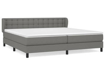 Łóżko kontynentalne z materacem ciemnoszara tkanina 200x200 cm WM-3126590