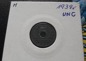 5 Groszy 1939 r. Generalna Gubernia-UNC-nr 1.M 5 Groszy 1939 r. Generalna Gubernia-UNC-nr 1.M