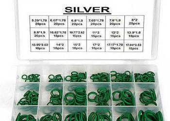 ORINGI USZCZELKI ZIELONE DO KLIMATYZACJI ZESTAW ORINGÓW 270 SZTUK