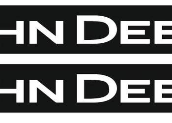 Napisy naklejka John Deere białe na czarnym  2szt