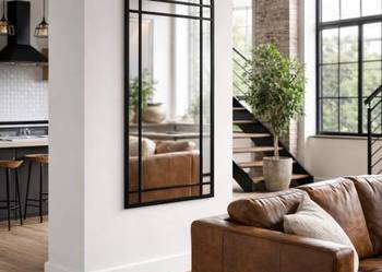 Czarne lustro loftowe Loftino 119x48