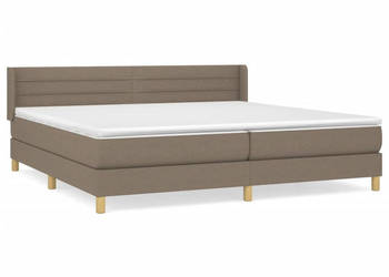 Łóżko kontynentalne z materacem taupe tkanina 200x200 cm WM-3130381