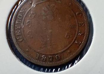 Stare monety 1 cent 1870 Cejlon