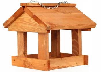 Karmnik dla ptaków zimujacych Drewniany domek budka Wiszący Łancuszek KR-4