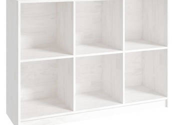 Regał na książki biały 104x33x76 cm lite drewno sosnowe WM-809967