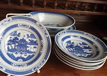 Talerz do zupy. Orientalny, niebiesko-biały. Made in China