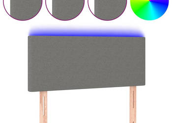 Zagłówek do łóżka z LED ciemnoszary 80x5x78/88 cm tkanina WM-3121307