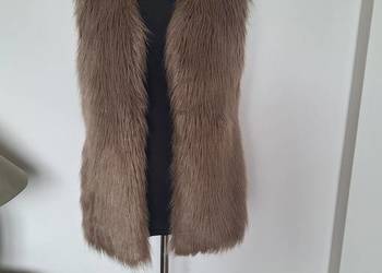 Długie klasyczne futerko na ramoneske 38 jesienne brązowe futro classy