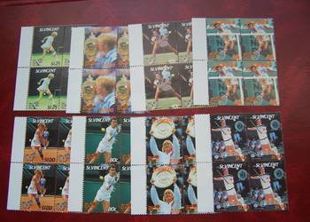 St. Vincent 1988 MNH 4x Sport Tenis Lendl, Beker ,S. Graf