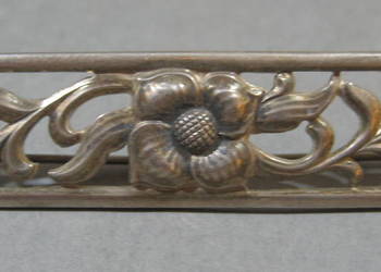 Piekna Stara Srebrna Broszka Vintage