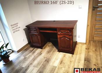 Stylowe Biurko Gabinetowe 160` Orzech Dąb Buk Producent BEKAS Meble