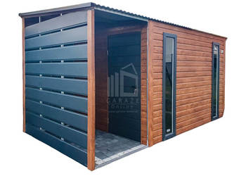 Schowek - Domek Ogrodowy 2,5x2m + Wiata 1m - 2x Okno - Drzwi Dach ID628