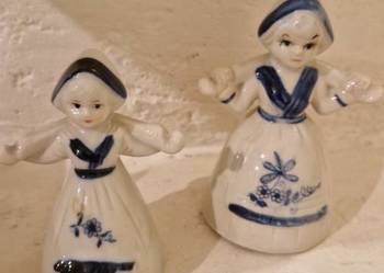 FIGURKI 2 szt. DELFT kolekcjonerskie holenderskie stroje ludowe vintage