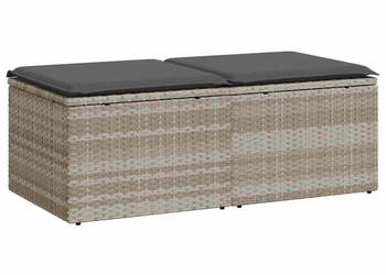 2-cz sofa ogrodowa z poduszkami jasnoszary rattan PE i akacja WM-3328685