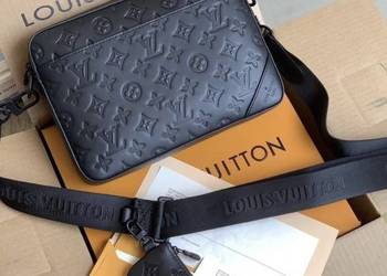 Torebka męska LV Louis Vuitton Duo Messenger monogram czarna skórzana
