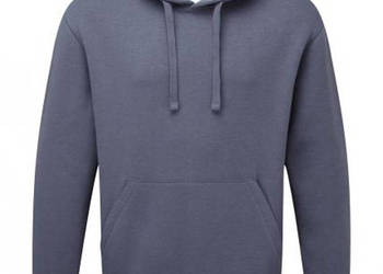 BAWEŁNIANA Bluza z kapturem kangurka roz L stalowy szary RUSSELL ATHLETIC