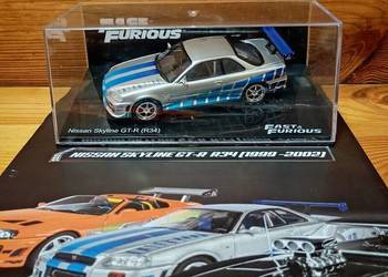NISSAN SKYLINE GT-R R34 Brian szybcy deagostini 1/43 fast furious NOWY