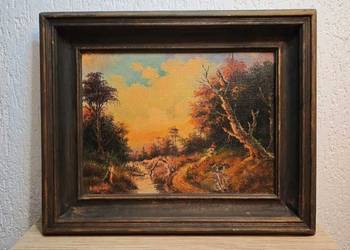 Obraz olejny na płótnie „Ochtend” 1987, sygnowany, rama