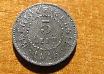 Moneta 5 cent Belgia 1916