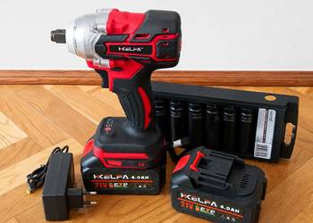 Klucz udarowy HKELFA 520Nm 1/2" bezszczotkowy 2x 4.0Ah + 6 nasadek NOWY