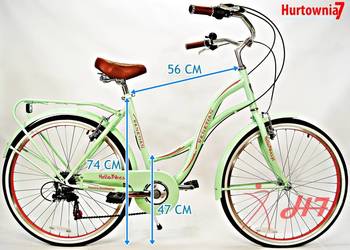 Rower miejski damski retro venetian 26" Shimano 6 biegów Hit