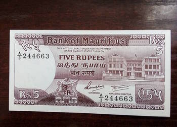 Banknot 5 rupii Mauritius