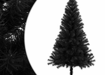 vidaXL Sztuczna choinka ze stojakiem, czarna, 150 cm, PVC(SKU:321000)