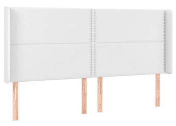 Zagłówek do łóżka z LED biały 203x16x118/128cm sztuczna skóra WM-3124017