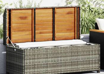 vidaXL Ławka ogrodowa ze schowkiem, 120 cm, polirattan(SKU:46481)