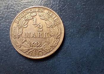 Stare monety 1/2 marki 1916 D Niemcy srebro